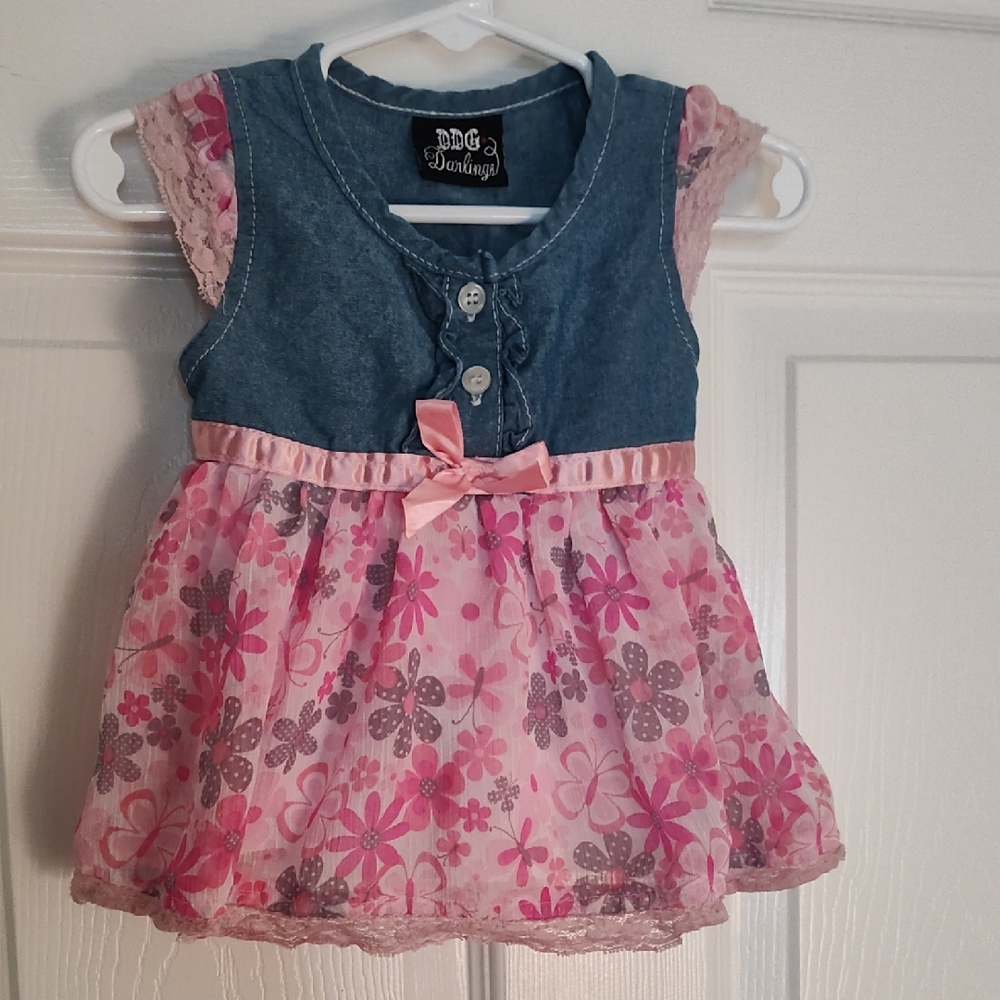 Darling Blue and Pink Floral Kids Blouse